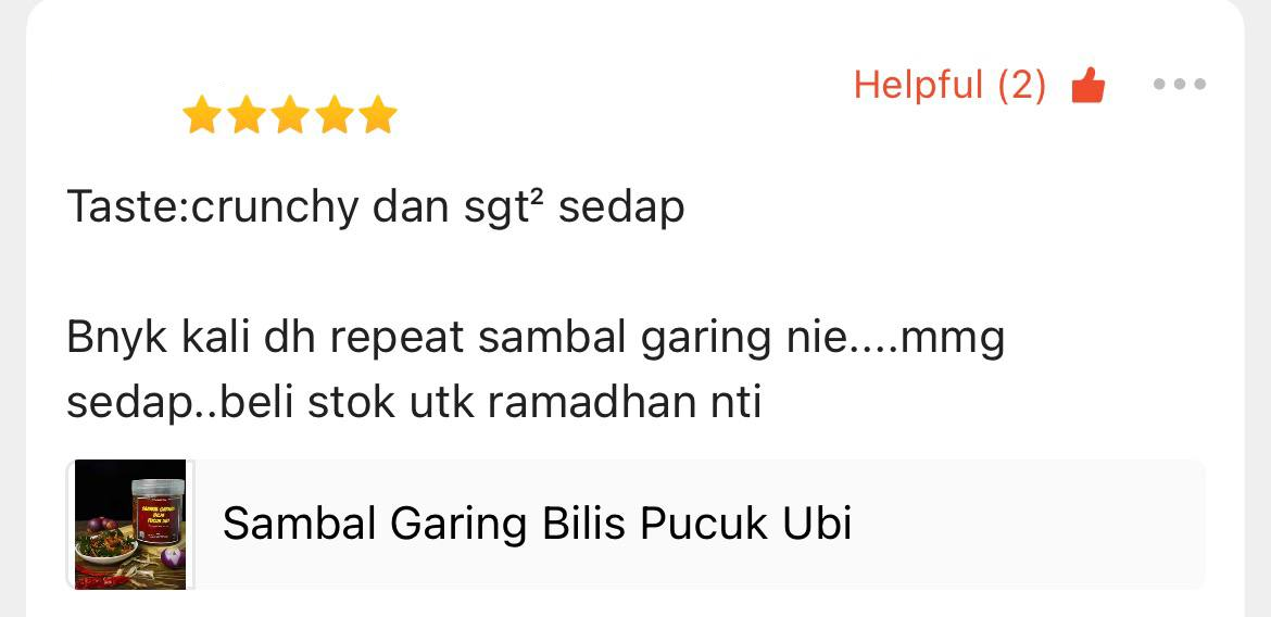 Five-star Shopee review for Customer 04; username and profile photo hidden